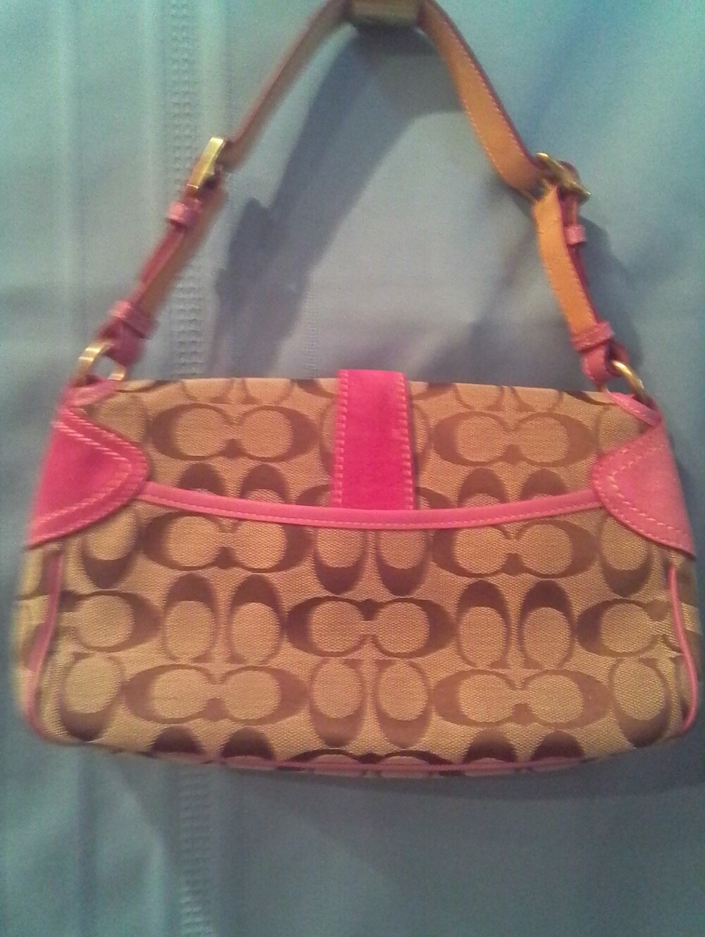 Coach Vintage Signature Soho Pink Leather & SuedeY2K Handbag - Picture 6 of 9